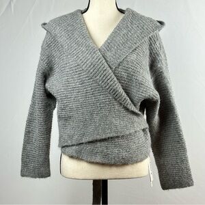 DAZY grey hoodie wrap around sweater - NWT - size XL